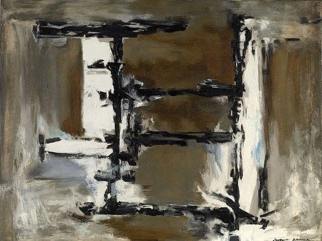 Gertrude Greene, Structure and Space II | SOLD, c. 1953
Oil on canvas, 24 1/4 x 32 in. (61.6 x 81.3 cm)
SOLD
GBR-00001