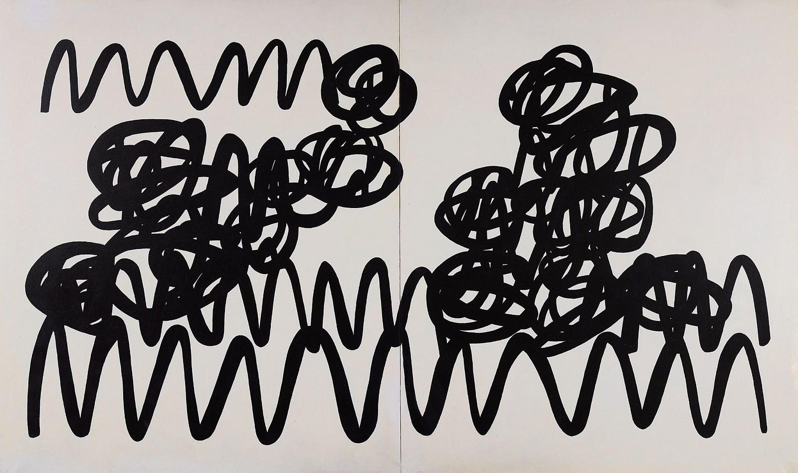 Raymond Hendler, Life is a Matter of Opinion-Living, Better Opinion Versus Less Good Opinion, 1978
Acrylic on canvas, 60 x 100 in. (152.4 x 254 cm)
© Estate of Raymond Hendler
HEN-00228