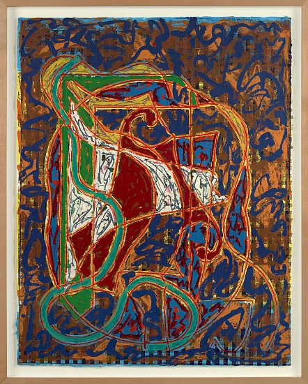 Frank Stella, Imola Three IV (Circuit Series) | SOLD, 1984
Relief-printed etching and woodcut in colors on Tyler Graphics Ltd. handmade paper, 65 x 52 in. (165.1 x 132.1 cm)
Edition 26/30
STE-00001