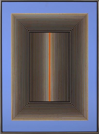 Richard Anuszkiewicz, Entrance to Orange | SOLD, 1972
Acrylic on panel, 31 x 23 in. (78.7 x 58.4 cm)
ANU-00010