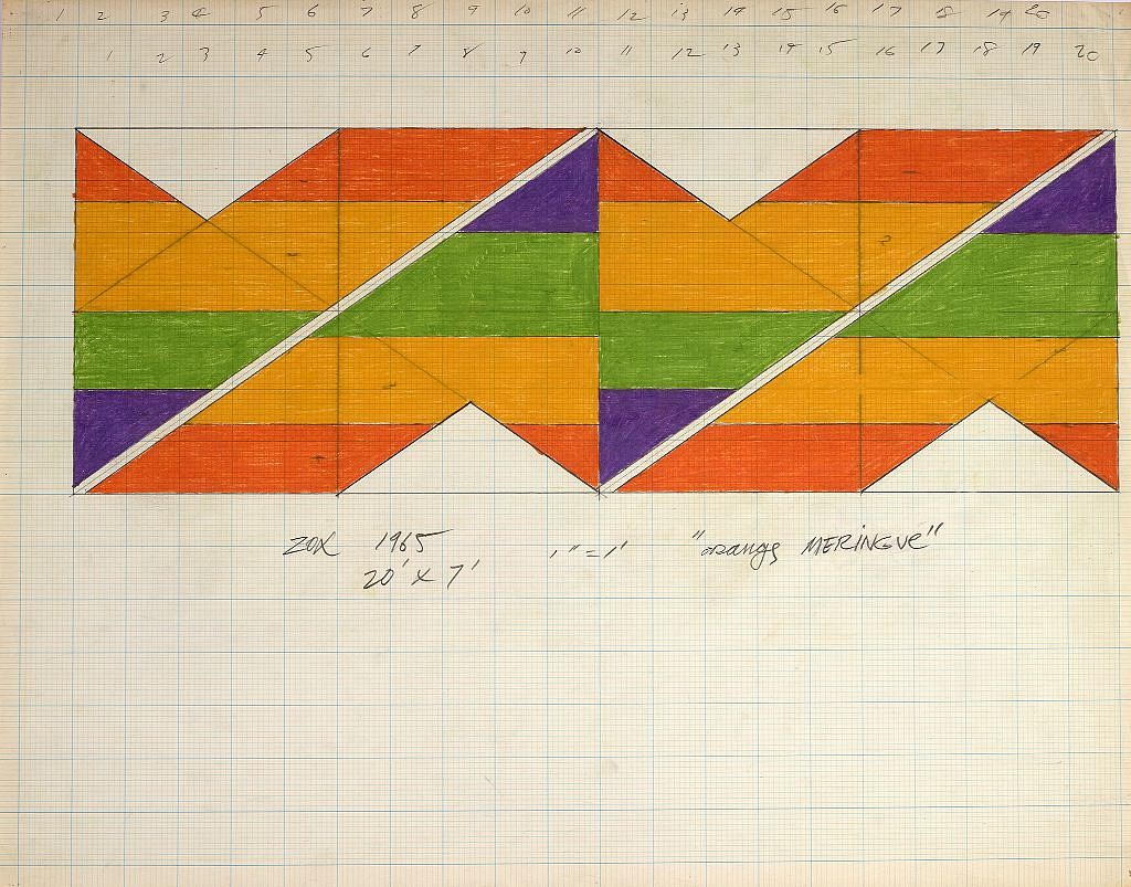 Larry Zox, Orange Meringue, 1965
Colored Pencil & Graphite on Paper, 17 1/8 x 22 1/8 in. (43.5 x 56.2 cm)
ZOX-00125