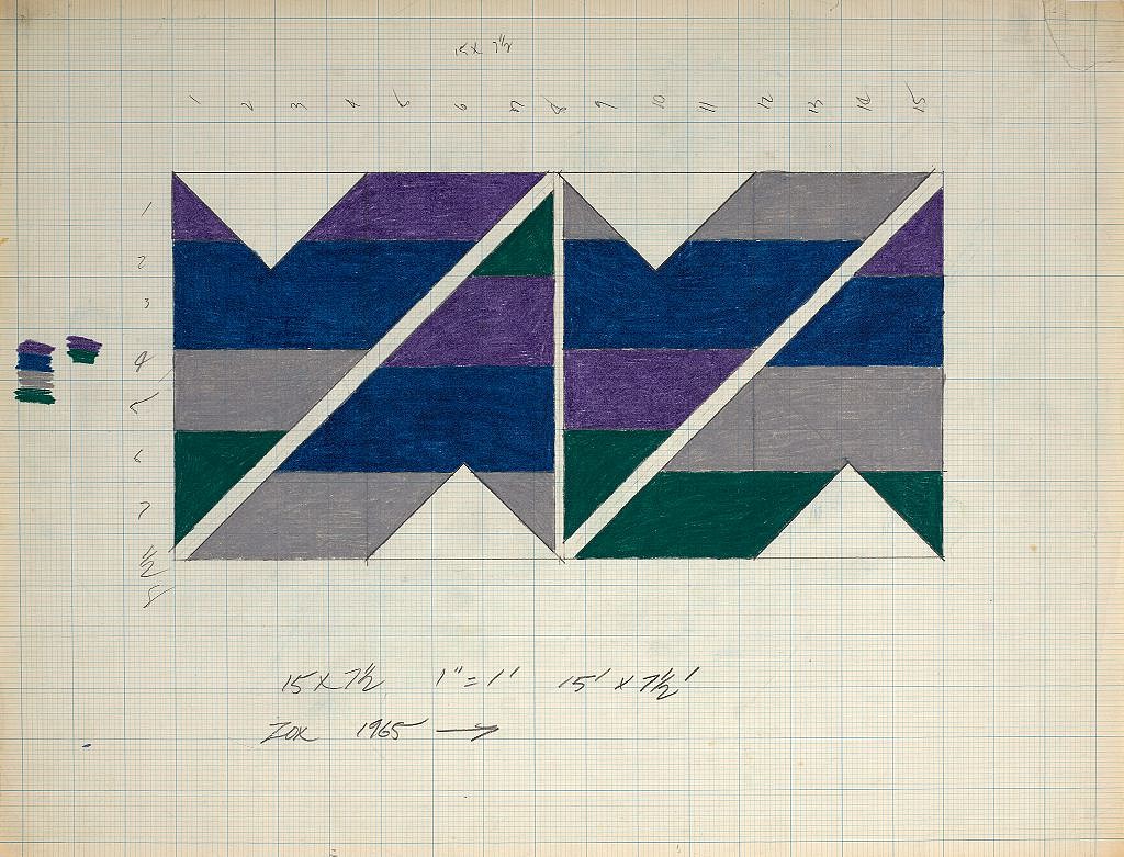 Larry Zox, Untitled, 1965
Colored Pencil & Graphite on Paper, 17 x 22 in. (43.2 x 55.9 cm)
ZOX-00128