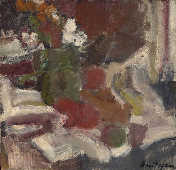 Grace Hartigan, Artificial Flowers and Apples | SOLD, 1952
Oil on canvas, 24 1/4 x 25 in. (61.6 x 63.5 cm)
HAR-00002