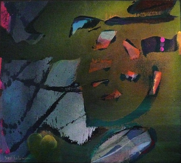 Syd Solomon, Solaroller, 1977
Acrylic and aerosol enamel on canvas mounted to panel, 22 1/4 x 19 3/4 in. (56.5 x 50.2 cm)
© Estate of Syd Solomon
SOL-00103