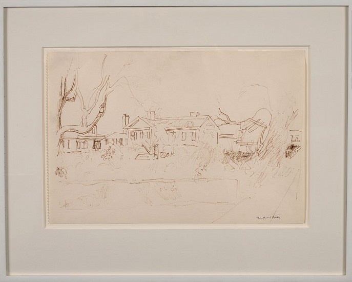 Fairfield Porter, The Artist's House, Southampton, c. 1960
Ink on paper, 12 x 17 7/8 in. (30.5 x 45.4 cm)
POR-00001