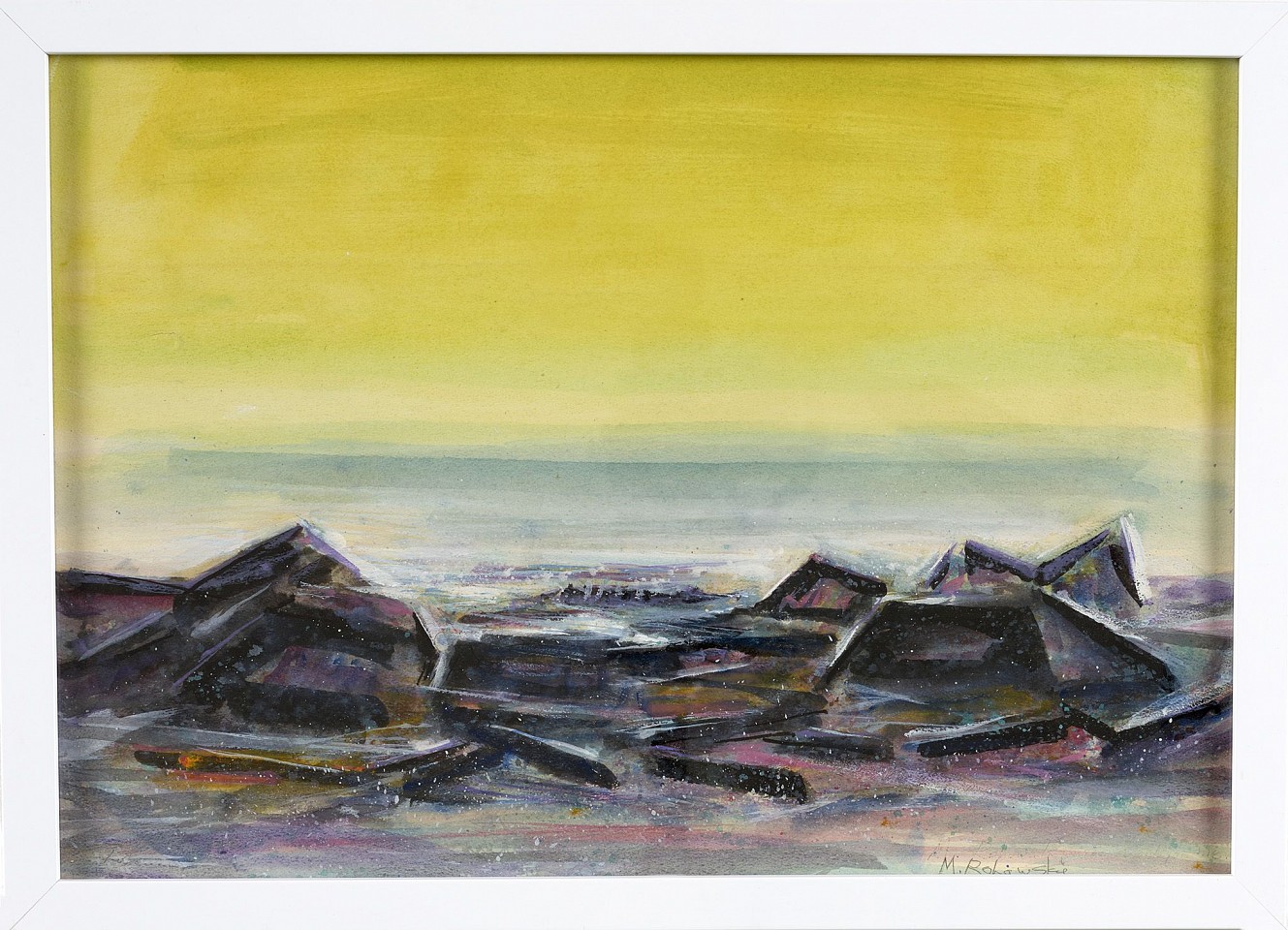 Meyers Rohowsky, Monhegan, Rocky Shore, c. 1960
Watercolor on paper, 13 1/4 x 19 1/4 in. (33.7 x 48.9 cm)
ROH-00015