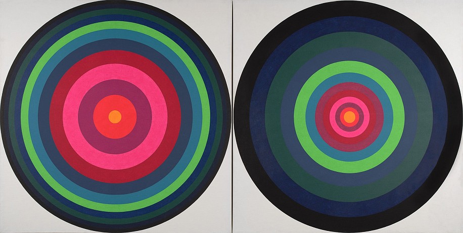 Mary Dill Henry, On/Off #8a + 8b, 1967
DayGlo acrylic and acrylic on canvas, 60 x 120 in. (152.4 x 304.8 cm)
MHEN-00067