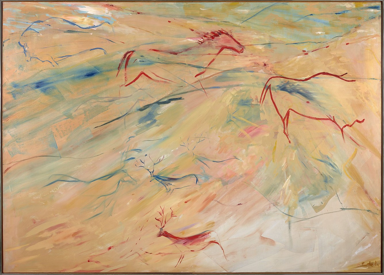 Elaine de Kooning, Cave #54, Sand Wall | SOLD, 1985
Oil on linen, 77 3/4 x 108 1/2 in. (197.5 x 275.6 cm)
EDEK-00022