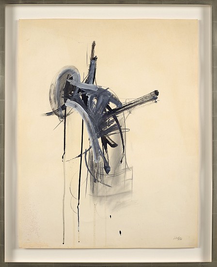 Jay DeFeo, Untitled (Tripod with Drip), 1976
acrylic, ink and graphite on paper, 30 1/4 x 23 3/4 in. (76.8 x 60.3 cm)
DEF-00001