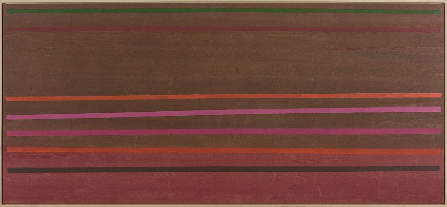 William Perehudoff, Okema Spectra (AC-74-004), 1974
Acrylic on canvas, 37 3/4 x 83 3/4 in. (95.9 x 212.7 cm)
PER-00092