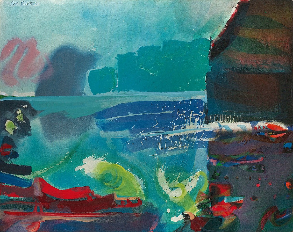 Syd Solomon, Cloudcall, 1968
Acrylic and aerosol enamel on canvas, 48 x 60 in. (121.9 x 152.4 cm)
© Estate of Syd Solomon
SOL-00061