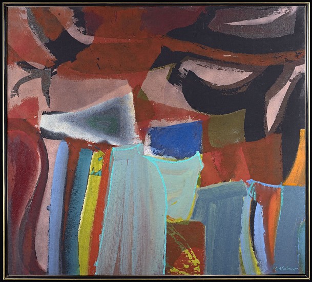 Syd Solomon, Bannerites, 1981
Acrylic and aerosol enamel on canvas, 54 x 60 in. (137.2 x 152.4 cm)
© Estate of Syd Solomon
SOL-00066