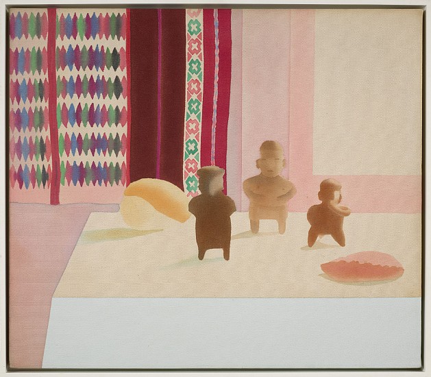 Elizabeth Osborne, Statues with Peruvian Weaving, 1976
Acrylic on canvas, 27 x 31 in. (68.6 x 78.7 cm)
OSB-00005
