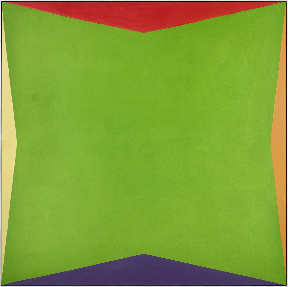 Larry Zox, Heliarchus Top, 1969
Acrylic on canvas, 88 3/4 x 89 in. (225.4 x 226.1 cm)
ZOX-00162