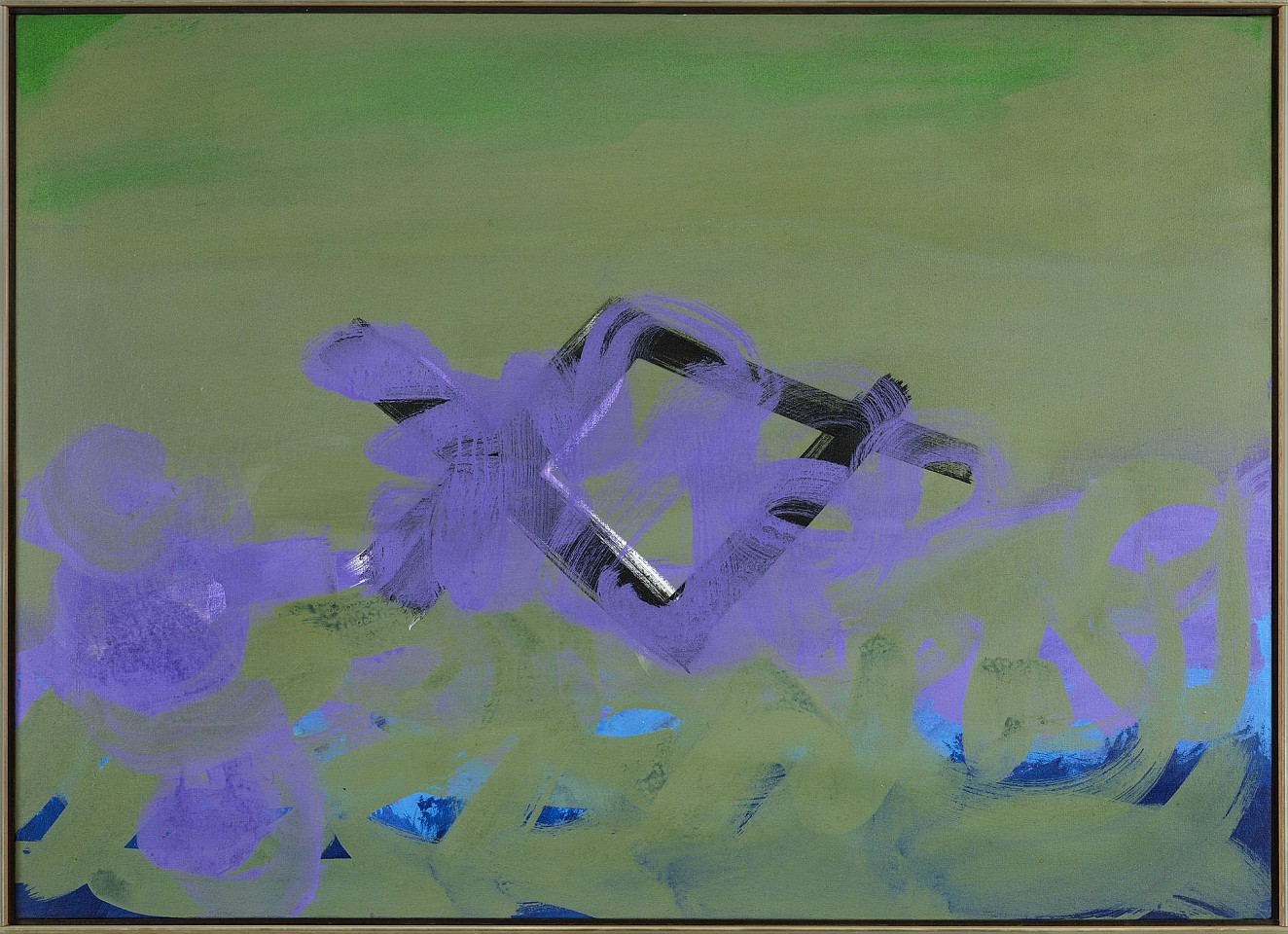 Yvonne Thomas, Buried Effigies II, 1976
Acrylic on canvas, 35 3/4 x 50 in. (90.8 x 127 cm)
THO-00237