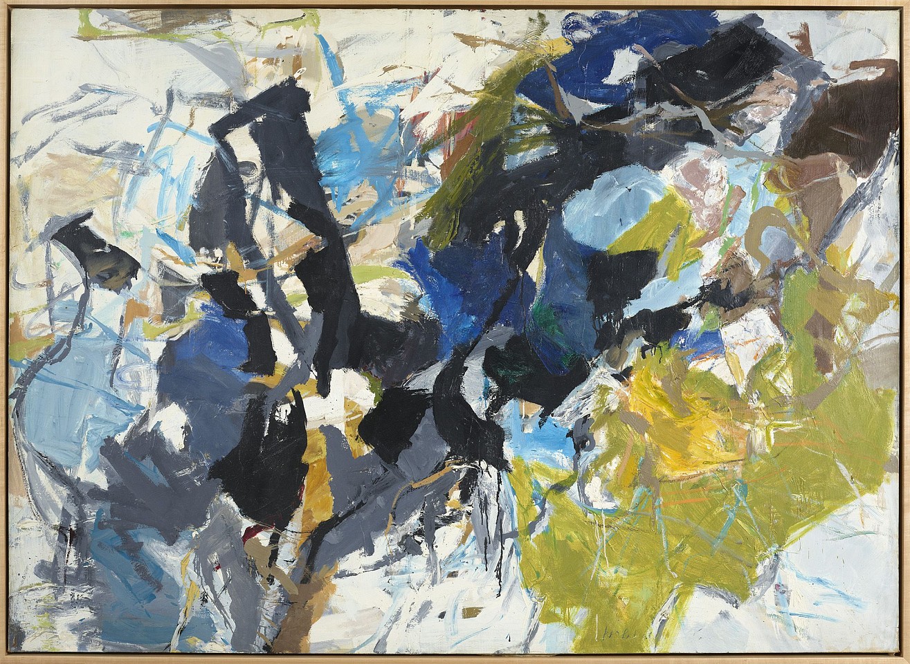 Perle Fine, The Wave, Roaring, Breaking (Gardenpartie), 1959
Oil and collage on canvas, 68 x 94 in. (172.7 x 238.8 cm)
FIN-00131
