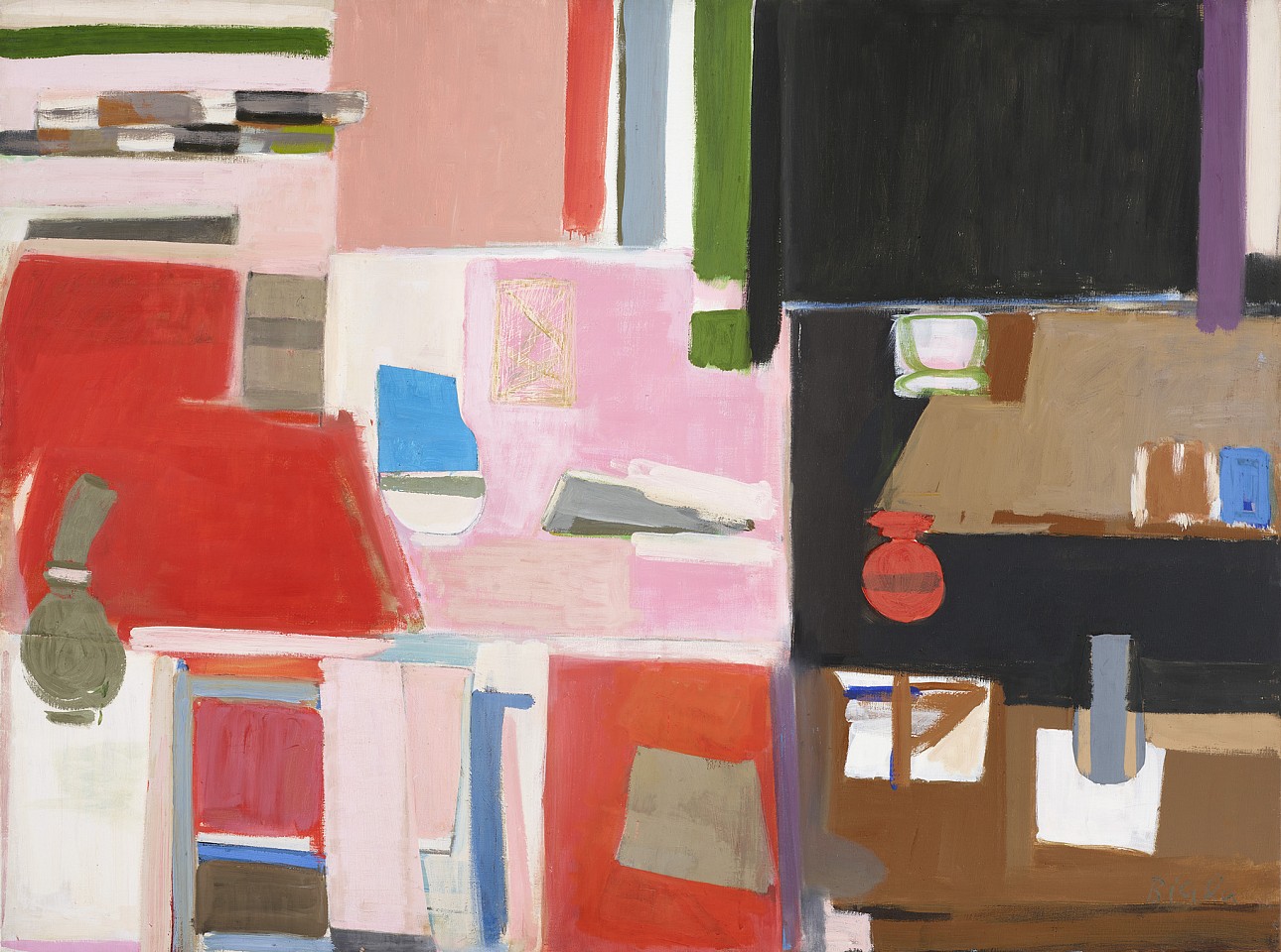 Janice Biala, Nature Morte Rose, Rouge et Noire, 1977
Oil and acrylic on canvas, 38 1/4 x 51 in. (97.2 x 129.5 cm)
BIAL-00065