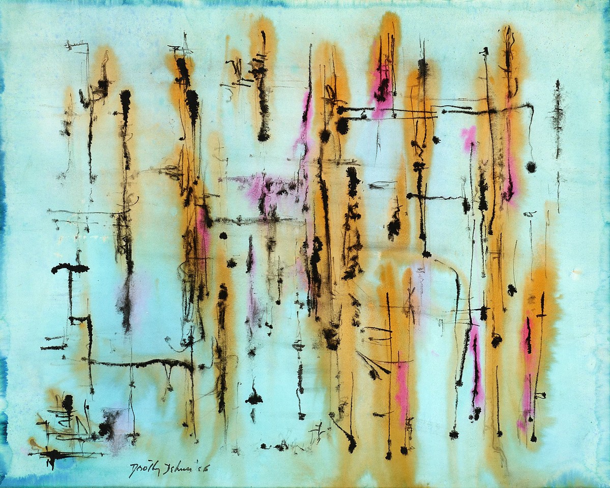 Dorothy Dehner, Untitled, 1956
Ink and watercolor on paper, 18 1/4 x 22 3/4 in. (46.4 x 57.8 cm)
DEH-00054