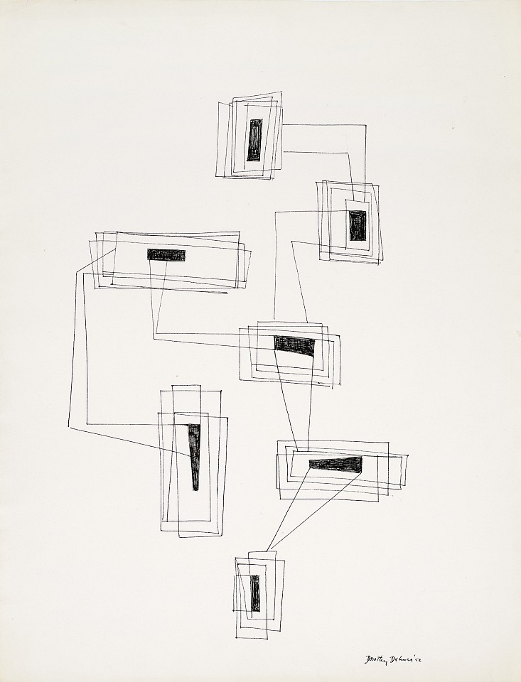 Dorothy Dehner, Paths to Conclusions, 1952
Ink on paper, 20 1/4 x 15 5/8 in. (51.4 x 39.7 cm)
DEH-00091