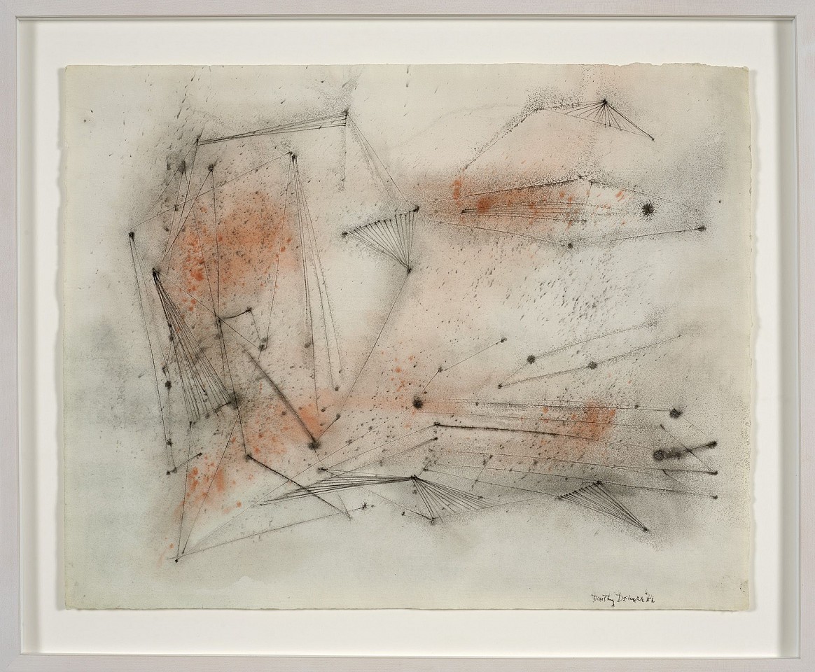 Dorothy Dehner, Grey Day, 1951
Ink and watercolor on paper, 18 1/4 x 22 3/4 in. (46.4 x 57.8 cm)
DEH-00023