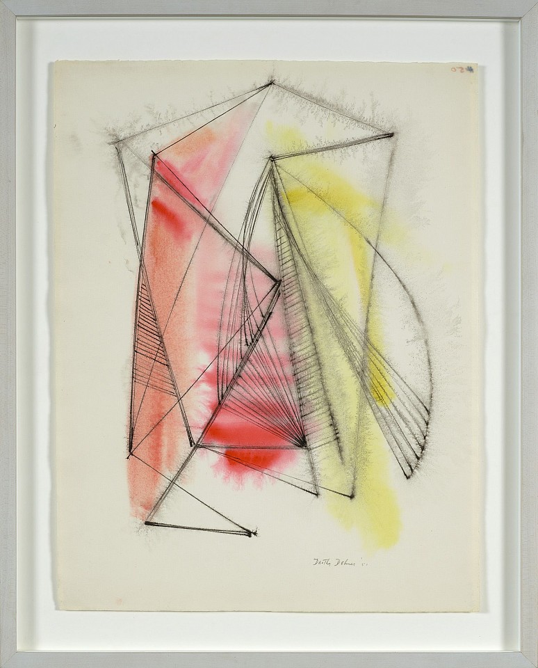 Dorothy Dehner, Afinities, 1951
Ink and watercolor on paper, 20 1/2 x 15 3/4 in. (52.1 x 40 cm)
DEH-00029