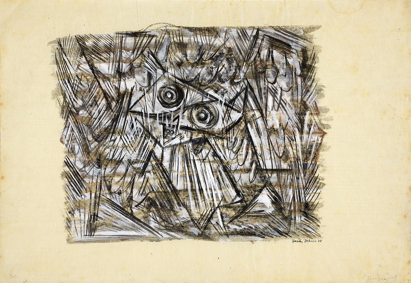 Dorothy Dehner, Jungle Cat, 1948
Gouache on rice paper, 12 1/4 x 18 in. (31.1 x 45.7 cm)
DEH-00052