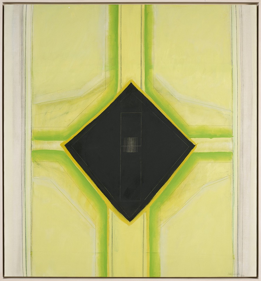 Ida Kohlmeyer, Black Insert, 1968
Mixed media on canvas, 46 1/2 x 43 in. (118.1 x 109.2 cm)
KOH-00011